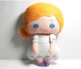 Shelby girl - doll pattern, felt doll, PDF 