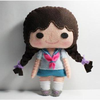 Nana girl - doll pattern, felt doll, PDF 