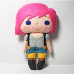 Pinky girl - doll pattern, felt doll, PDF